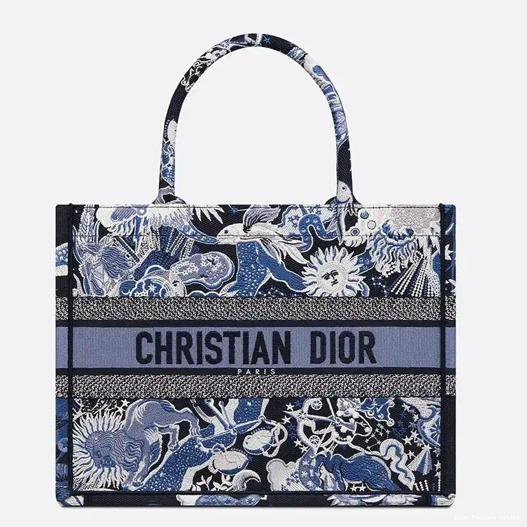 Tote Motif Book Dior Canvas Zodiac Fantastico Blue 0501